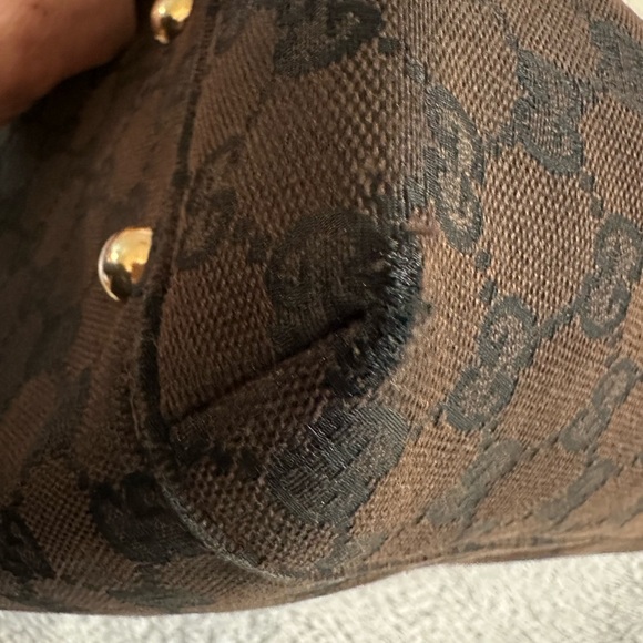 Gucci Chocolate Brown/Black Monogram Tote - Picture 5 of 10